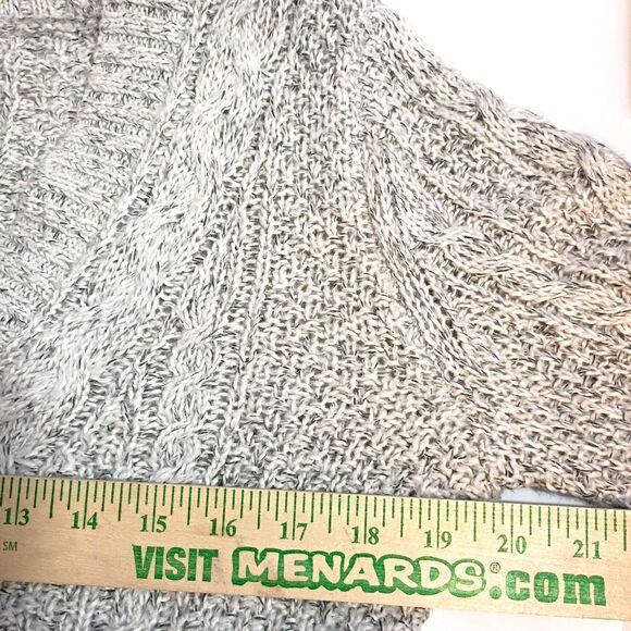 American Eagle Chunky Cropped Cardigan Oatmeal Gray Open Knit Womens M Academia - Picture 12 of 12